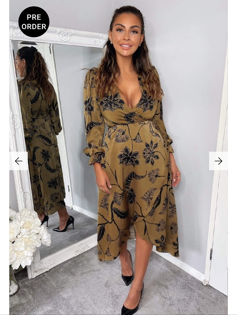 Armani Exchange Paris Floral Wrap Style Dress Size 10